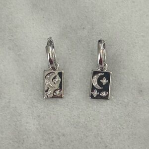 Sterling Silver Star Moon Crystal Square Pendant 

Brand New 

Sterling Silver